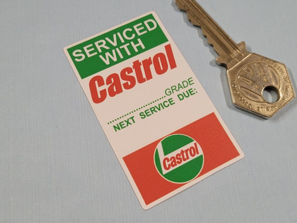 Castrol 'Serviced With' Service Sticker - 2.75"
