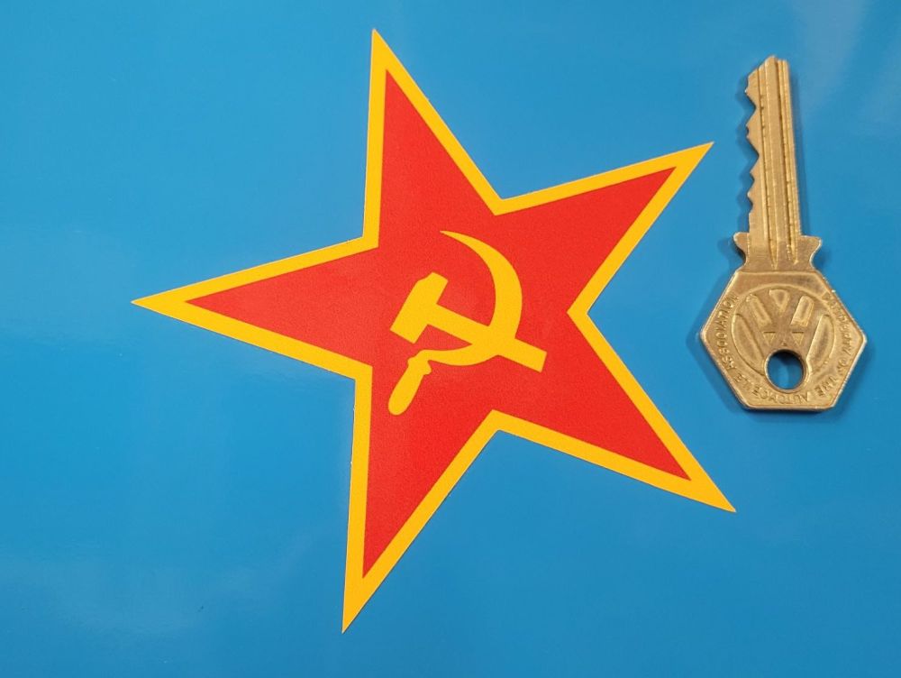 Russian Star with Hammer & Sickle Sticker - 4"