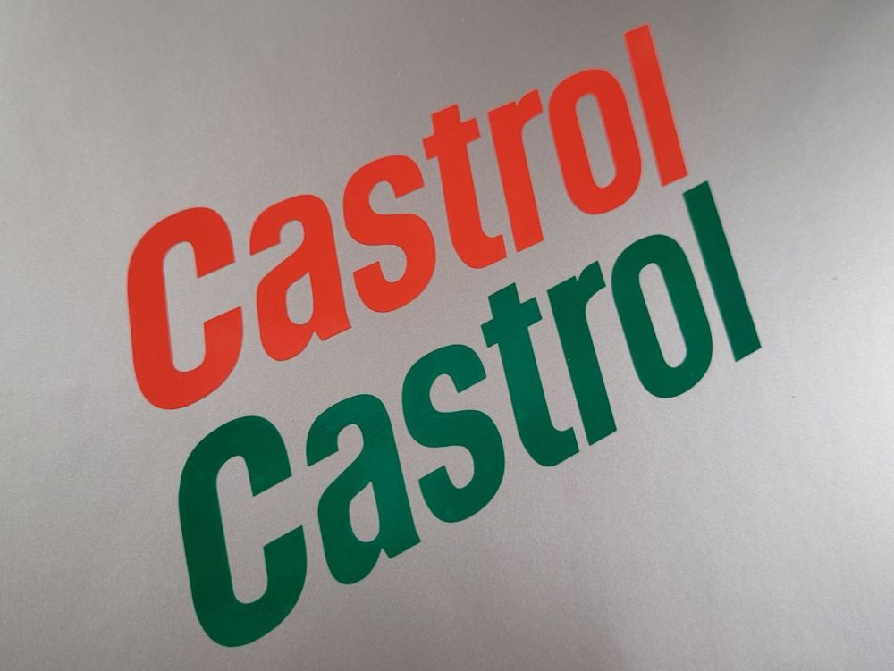 Castrol Cut Vinyl Text Stickers - 10" or 12" Pair