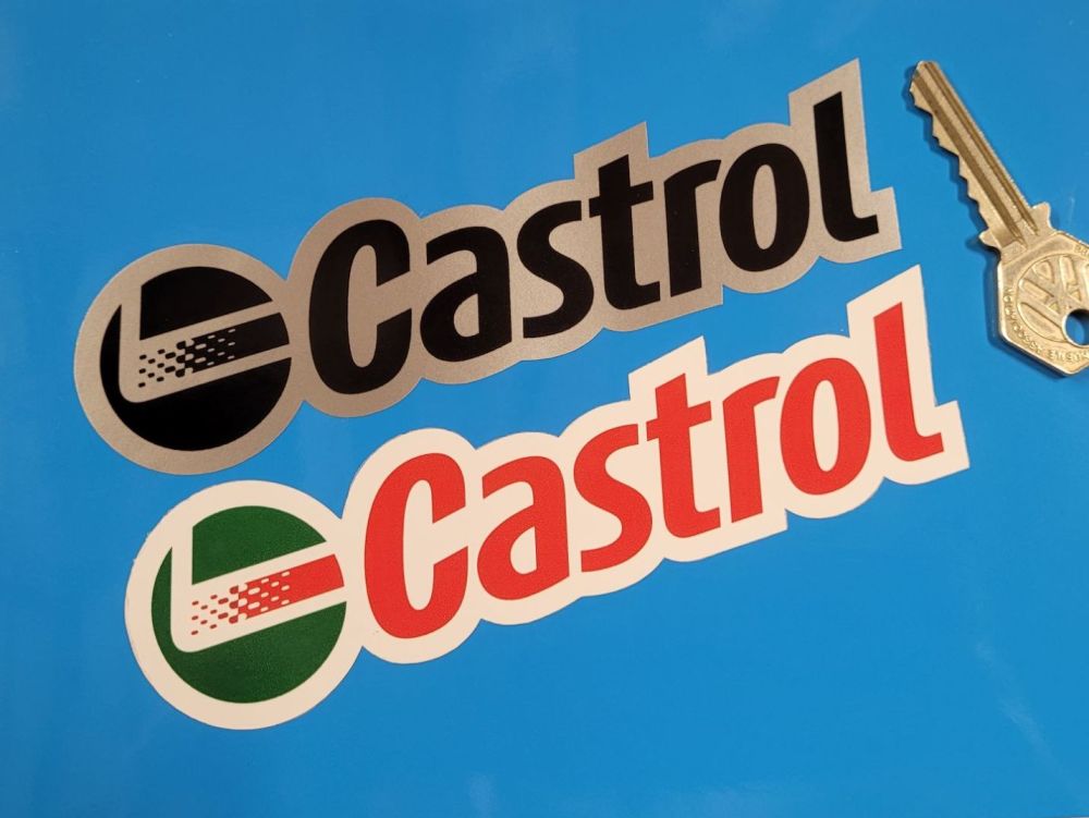 Castrol Later Style Logo & Text Cut To Shape Stickers - 6