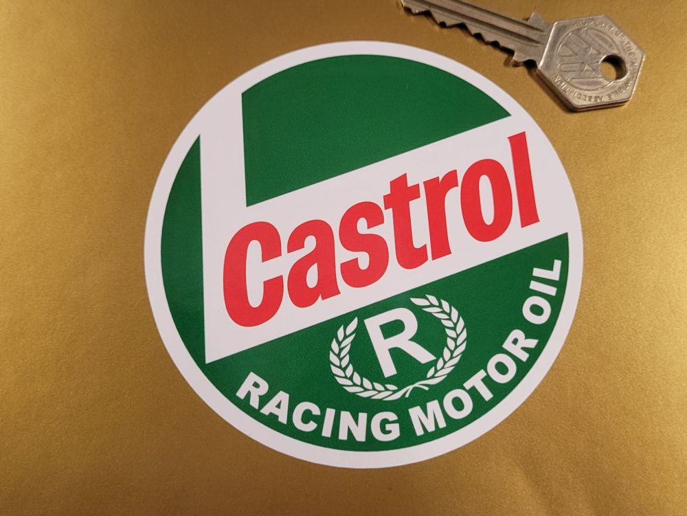 Castrol R Racing Motor Oil Circular Stickers - 4