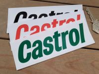 Castrol Printed Text Oblong Stickers - Various Colours - Various Sizes