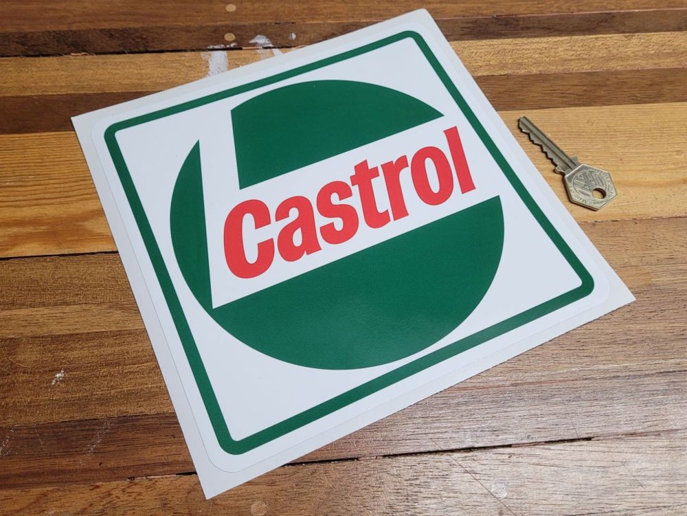 Castrol Square Framed Dark Green Sticker - 7.5