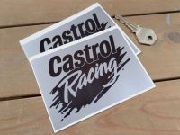 Castrol Racing Splash Black & Silver Oblong Stickers - 4.5