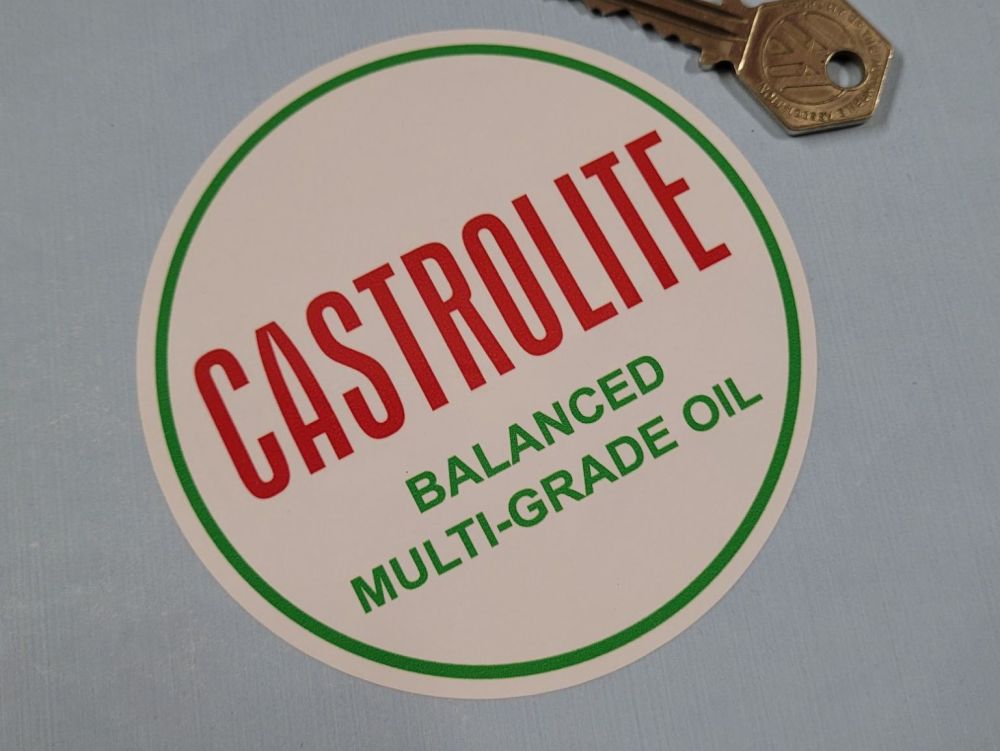 Castrolite Multi-Grade Oil Circular Stickers - 4" Pair