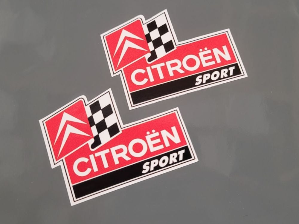Citroen Sport Classic Shaped Stickers - 2" or 4" Pair