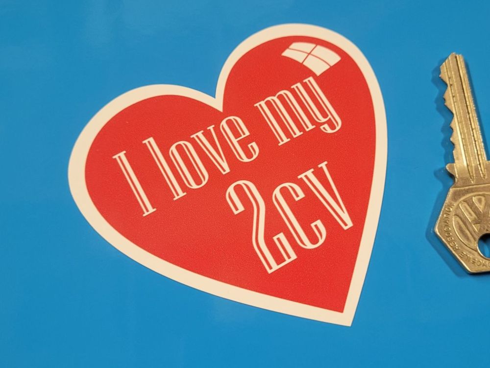 I Love My 2CV <3 Citroen Heart Window Sticker - 3.5