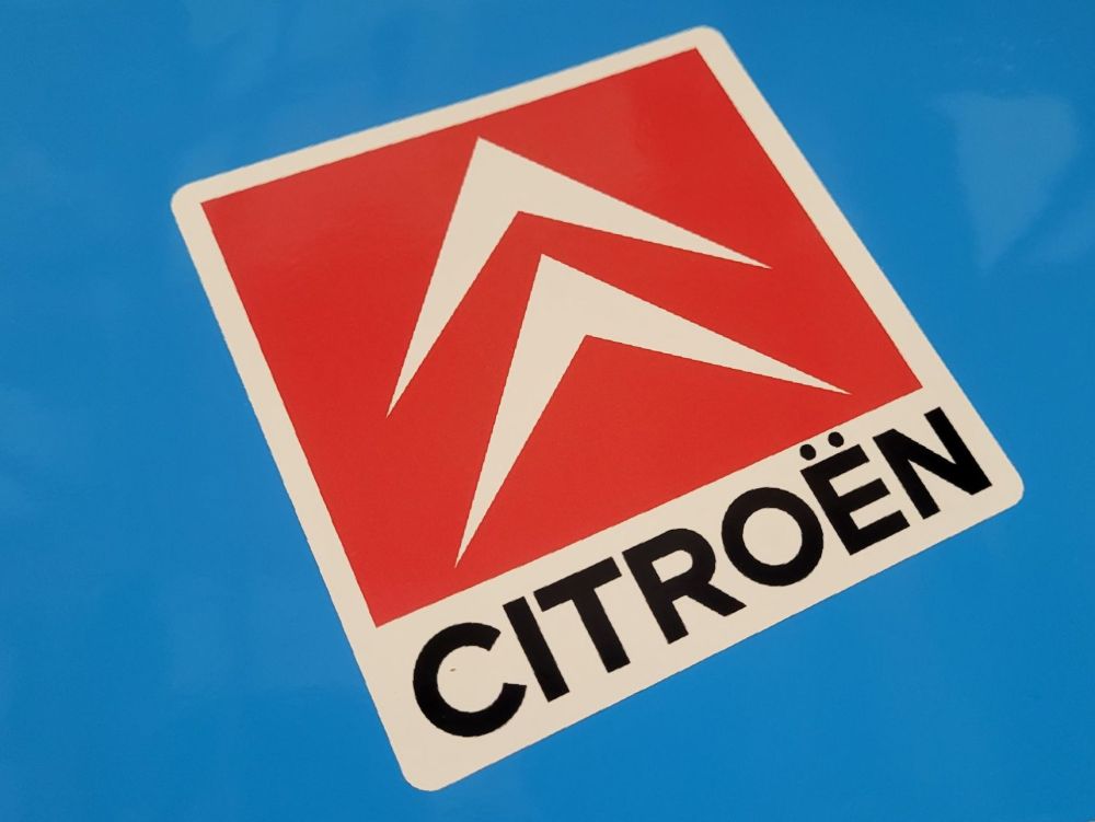 Citroen Chevron Red Square Sticker - 8"