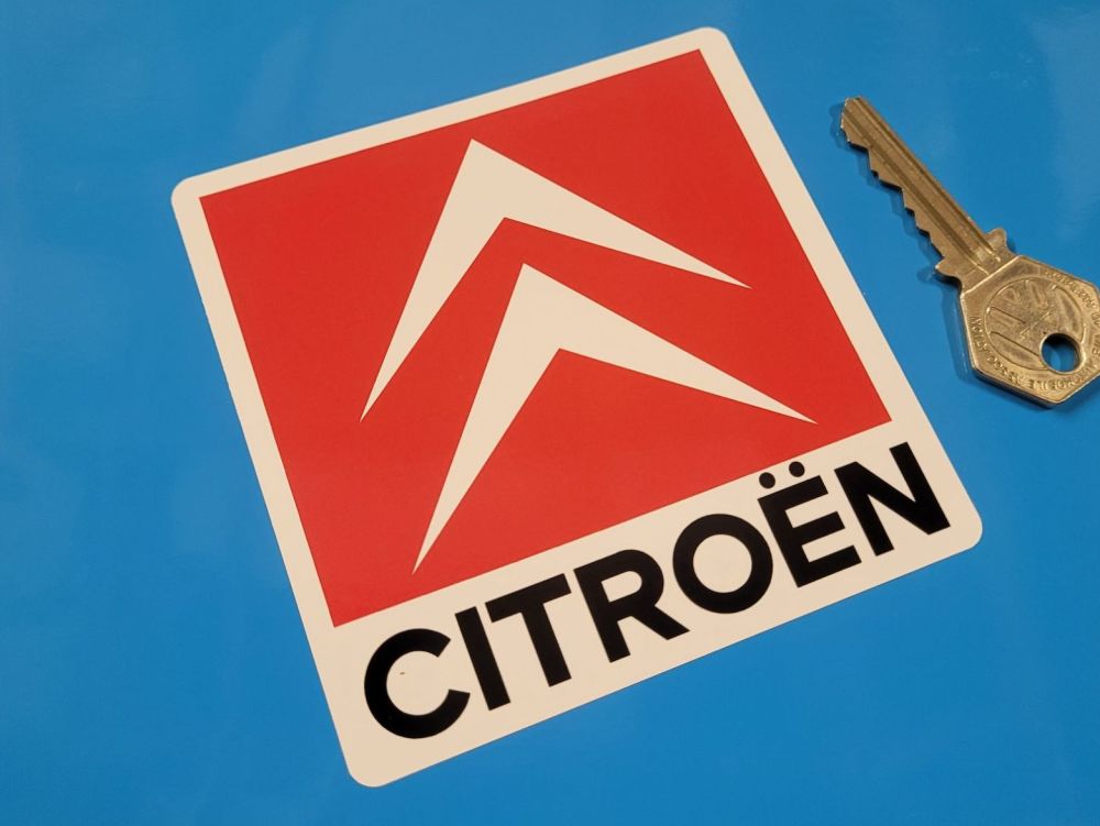 Citroen Chevron Red Square Stickers - 4" or 6" Pair
