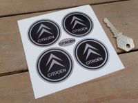 Citroen With Text Wheel Centre Style Stickers - Set of 4 - 50mm