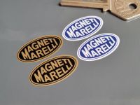 Magneti Marelli Oval Stickers - Black & Gold or Blue & White - Set of 4 - 1.25