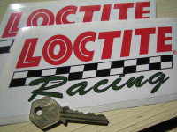 Locitite Racing Chequered Stripe Stickers. 6.25