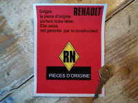 Renault Manufacturers Guarantee Label French Text Sticker 4.5" 