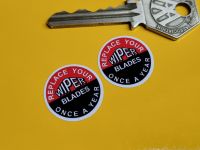 Wipac or Trico Wiper Blades Stickers - Style A - 22mm Pair