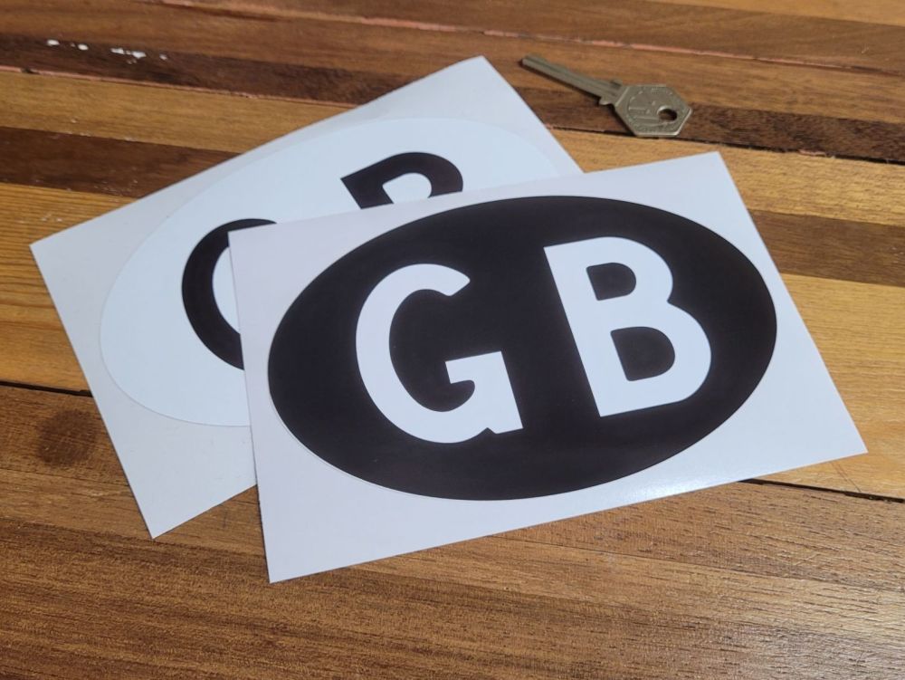 GB Old Style Black & White ID Plate Sticker - 6