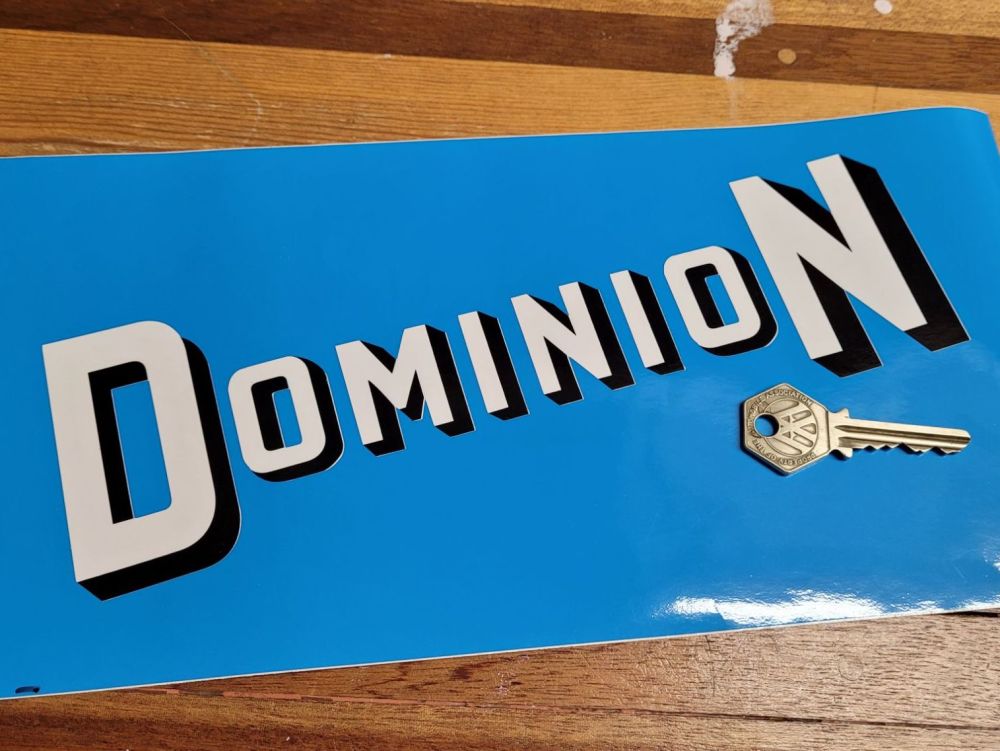 Dominion Cut Horizontal Black & White Shaded Text Sticker - 10