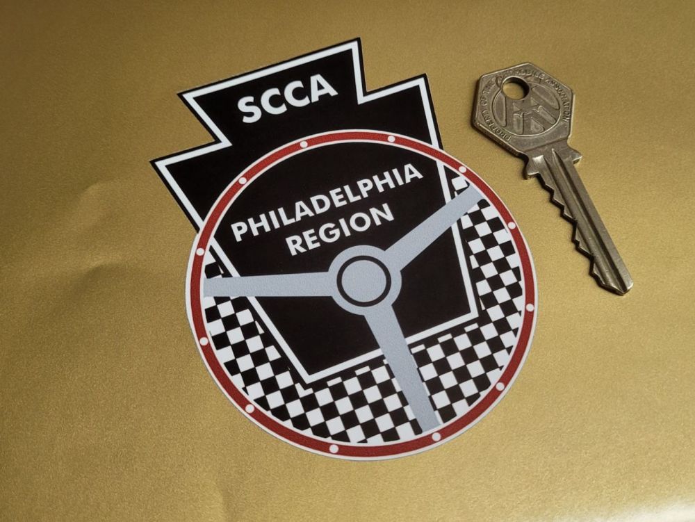 Philadelphia Region SCCA Steering Wheel Sticker - 4"