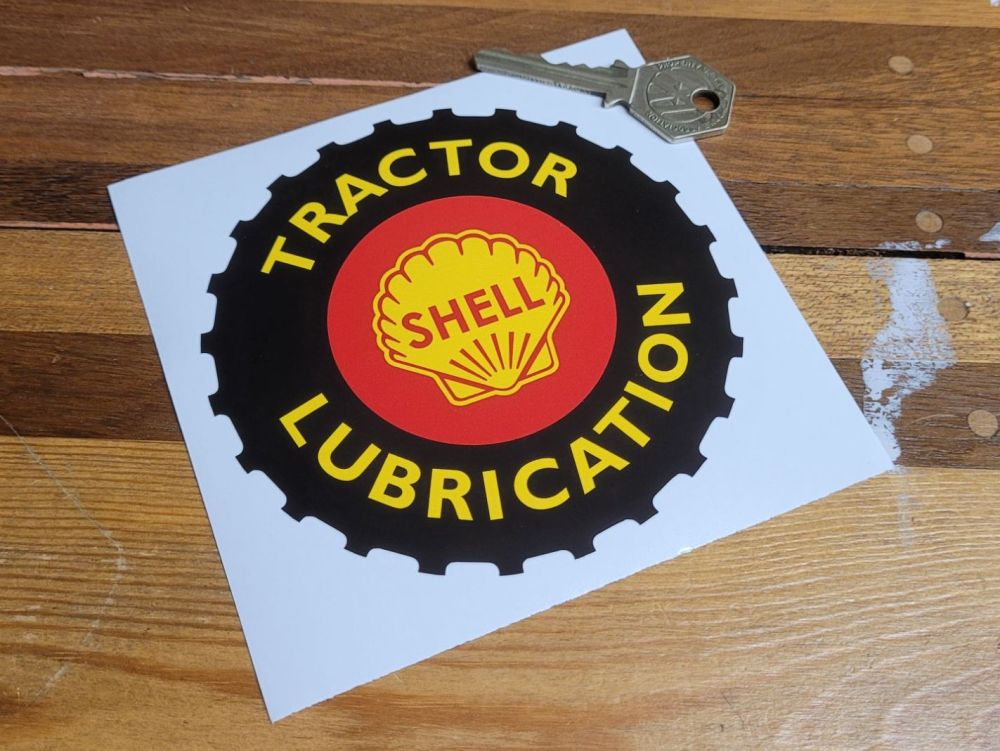 Shell Tractor Lubrication Sticker - 4.5