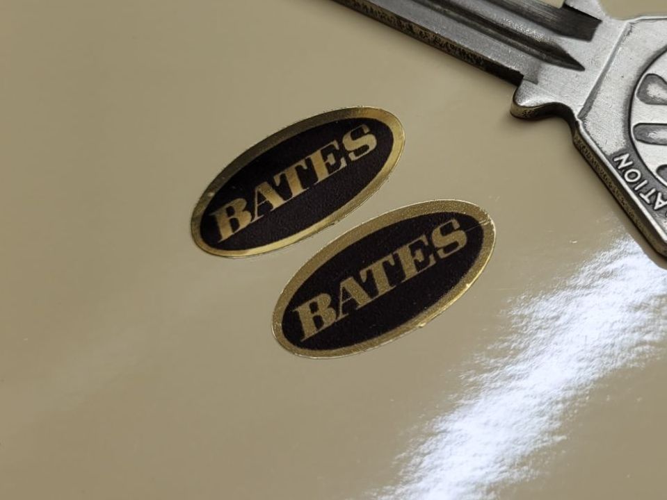 Bates Black & Gold Foil Oval Stickers - 20mm Pair