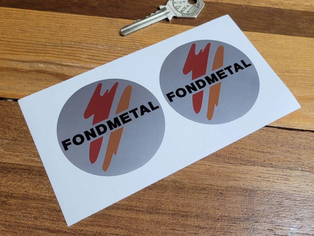Fondmetal Silver Stickers - 2.5" Pair