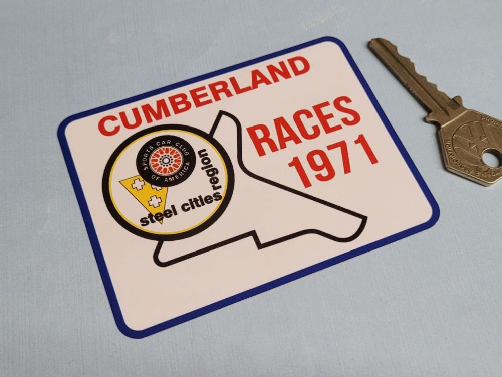Cumberland Races 1971 SCCA Sticker - 4"