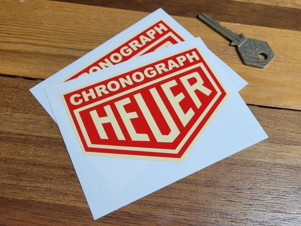 Chronograph Heuer Red & Cream Stickers - 4