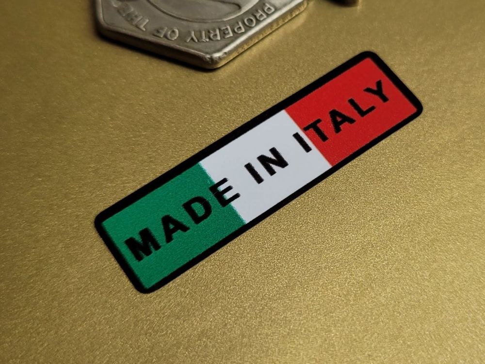 Made in Italy Tricolore Oblong Stickers - 35mm Pair