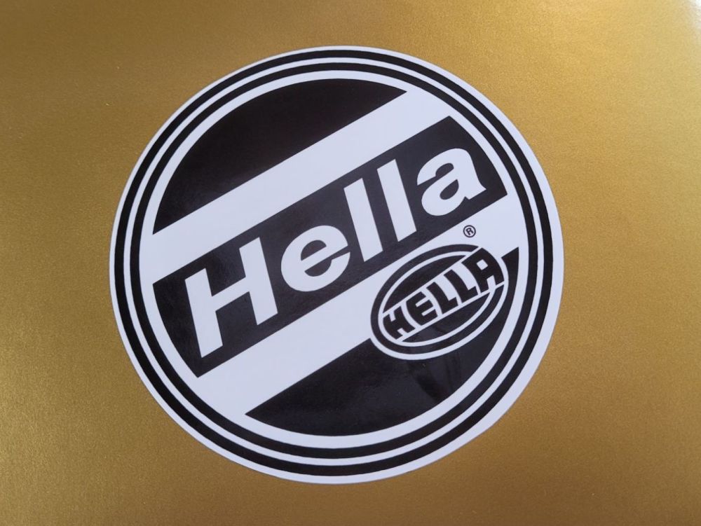 Hella Black & White Round Stickers - 2", 4", 5", or 6" Pair