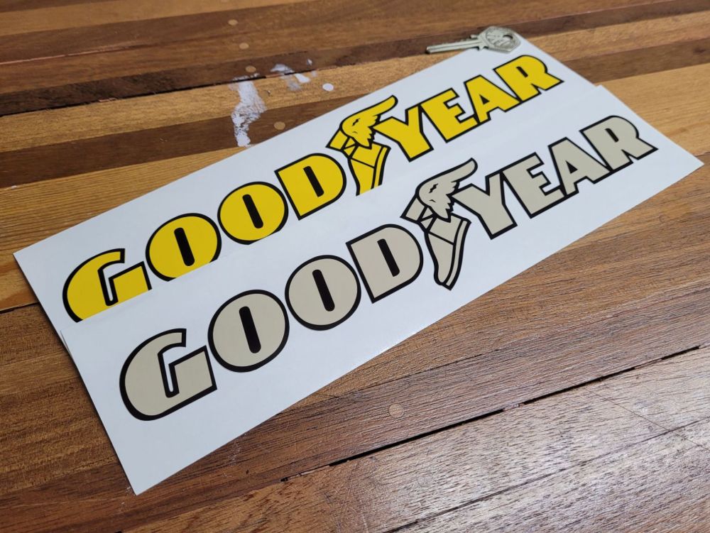 GoodYear Black Outline Cut Text Stickers - 12