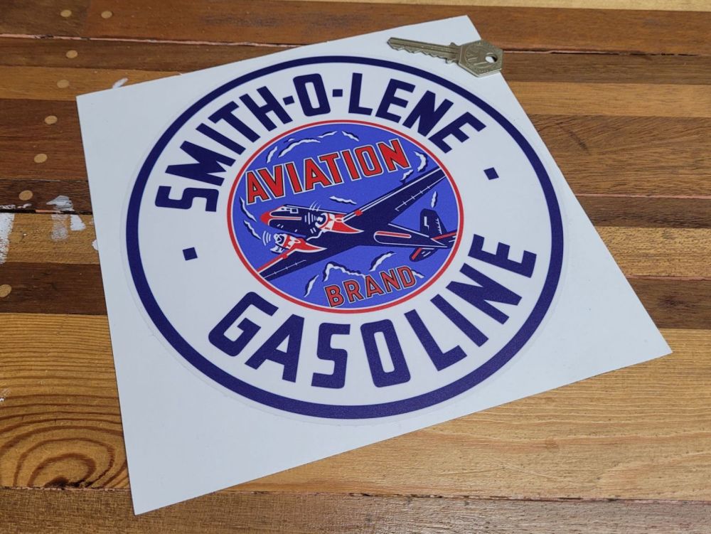 Smith-o-lene Gasoline Aviation Brand Sticker - 6" or 8"