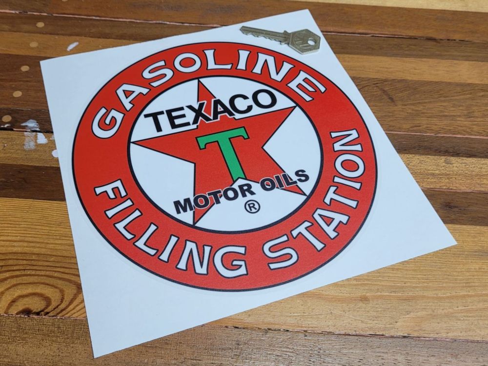 Texaco Motor Oils Gasoline Filling Station Sticker - 6" or 8"