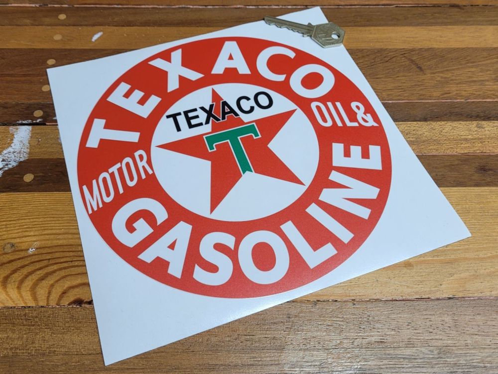 Texaco Motor Oil & Gasoline Globe Sticker - 6" or 8"
