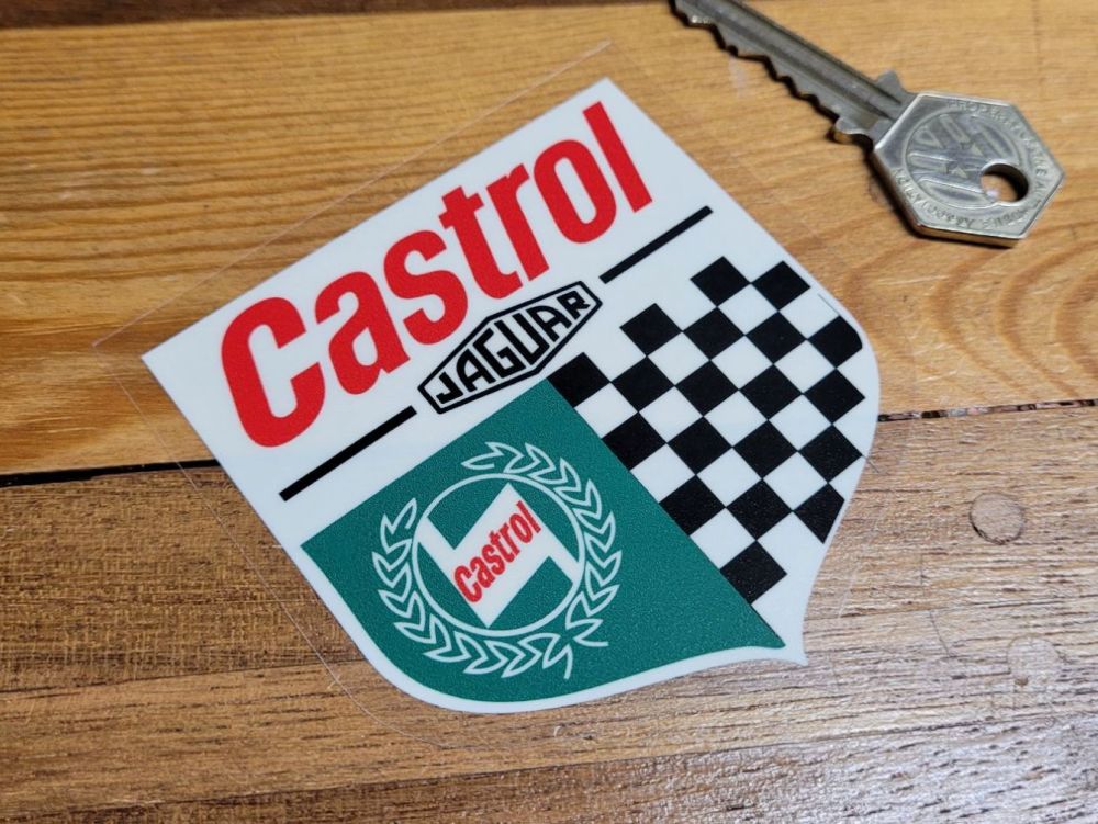 Jaguar Castrol Chequered Shield Window Sticker - 3