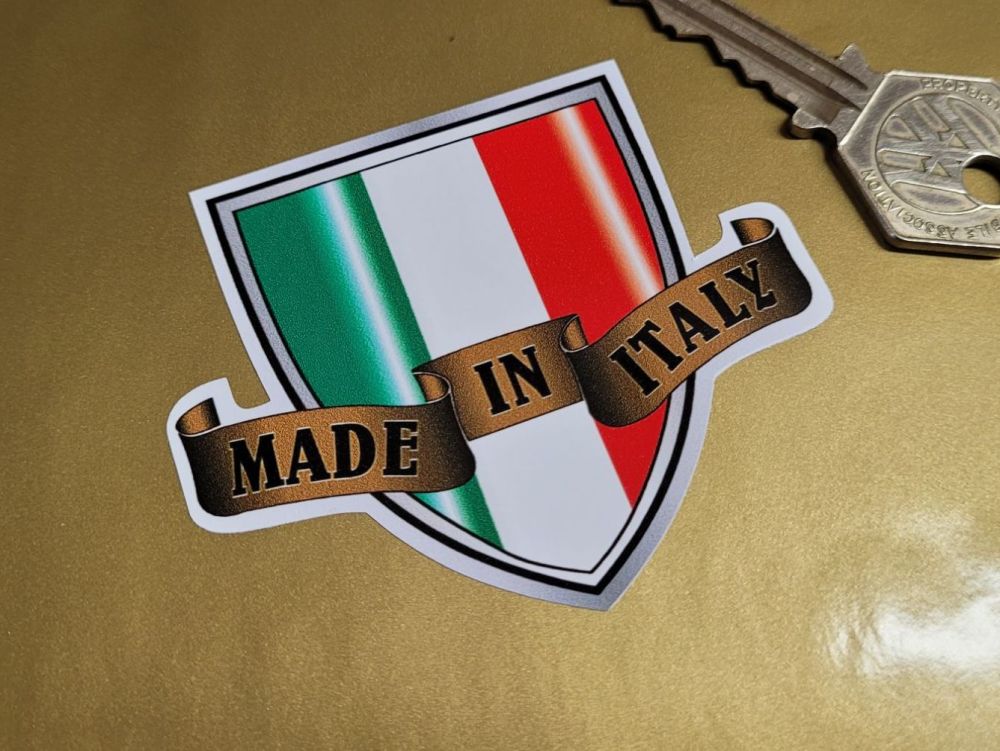 Made in Italy Shaded Style Shield & Scroll Sticker - 3"