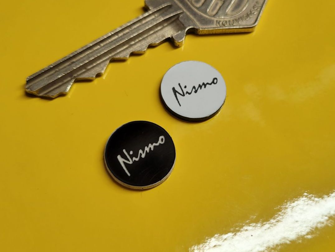 Nismo Circular Black & White Self Adhesive Car Badge - 14mm