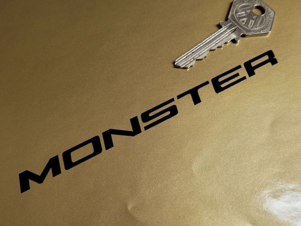 Ducati Monster Cut Text Black Stickers - 5.25" Pair
