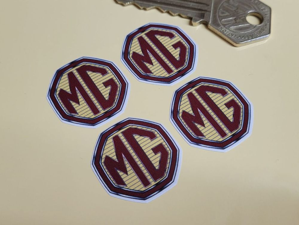 MG Pinstriped Octagon Stickers - Set of 4 - 27mm