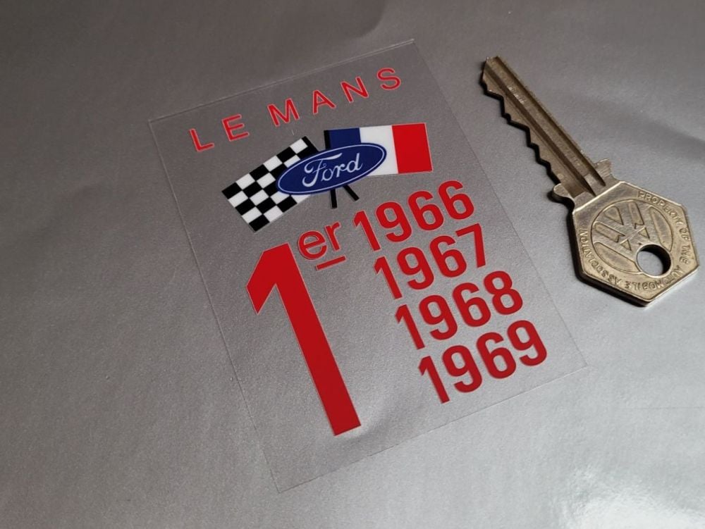 Le Mans 1st 1966, 1967, 1968, 1969 Window Sticker - 3.25"