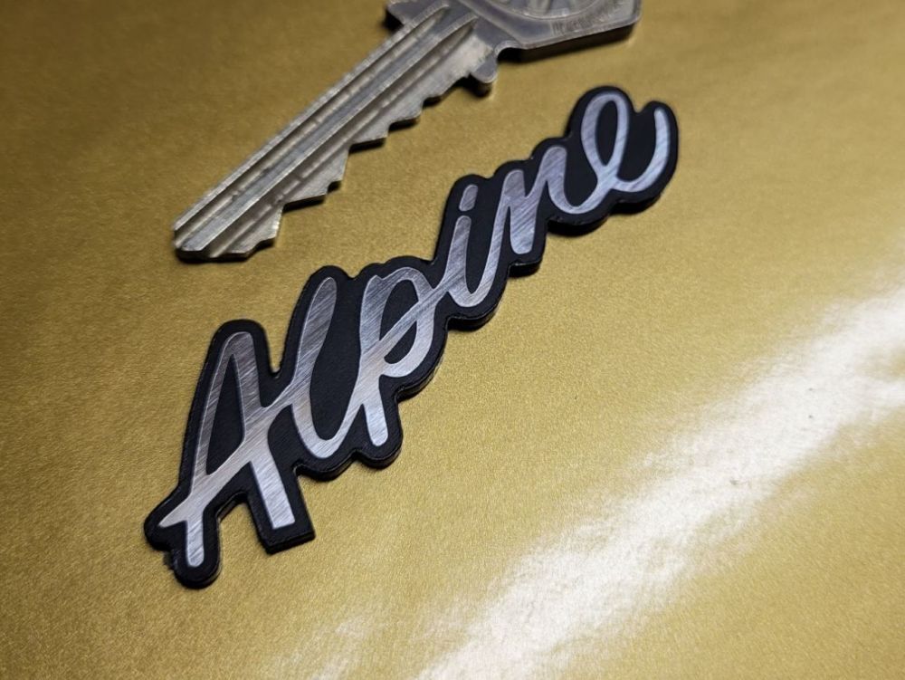 Renault Alpine Text Laser Cut Self Adhesive Car Badge - 5"
