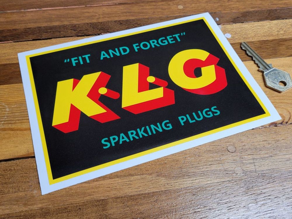 K.L.G Fit and Forget Sparking Plugs Sticker - 7"
