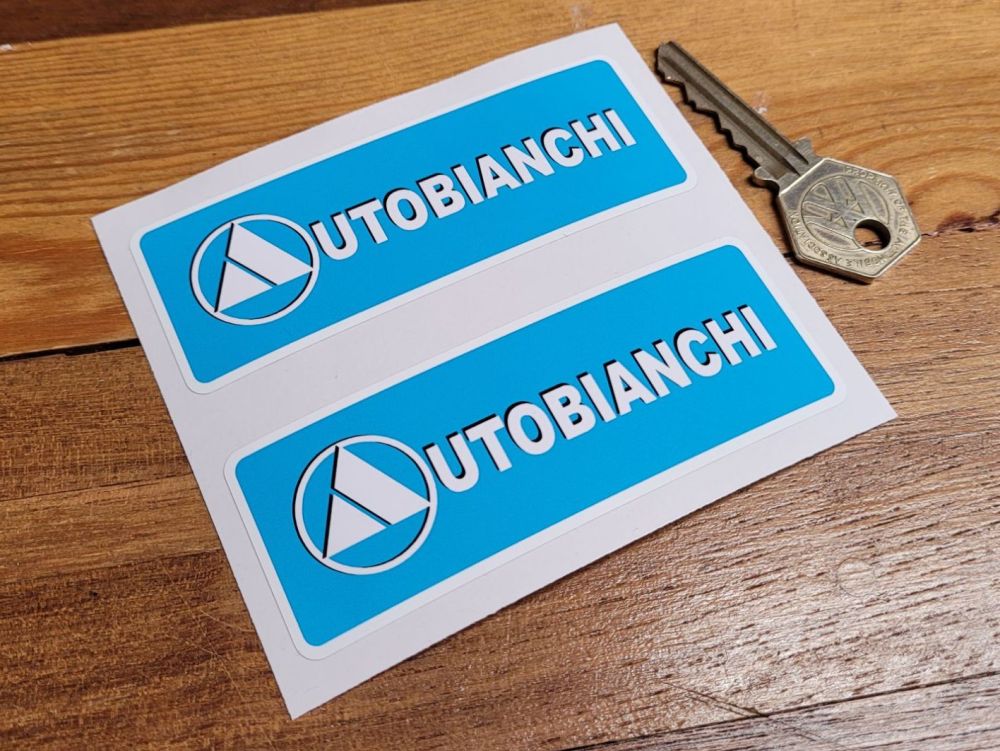 Autobianchi Oblong Stickers - 4" Pair