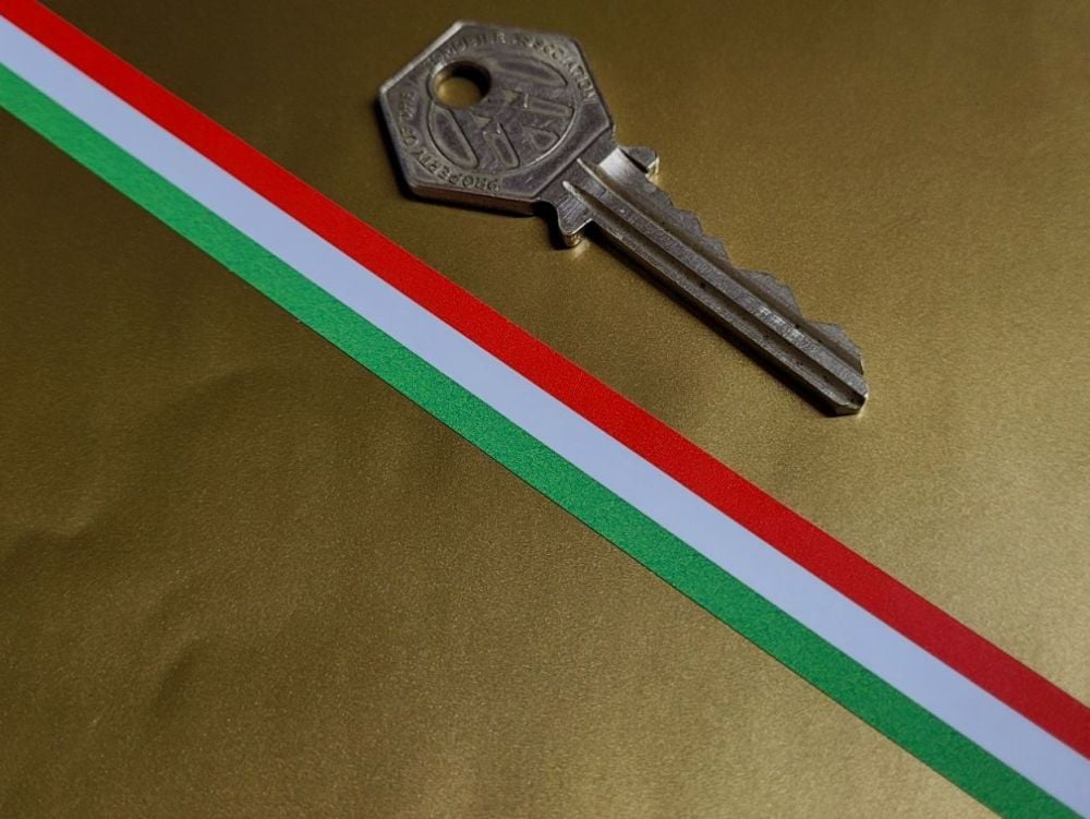 Italian Flag Body Stripe Close Cut Style Sticker - 59" long by 0.5" wide