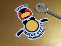 Sports Motorcycles Manchester Shaped Sticker - 3" or 5.25"