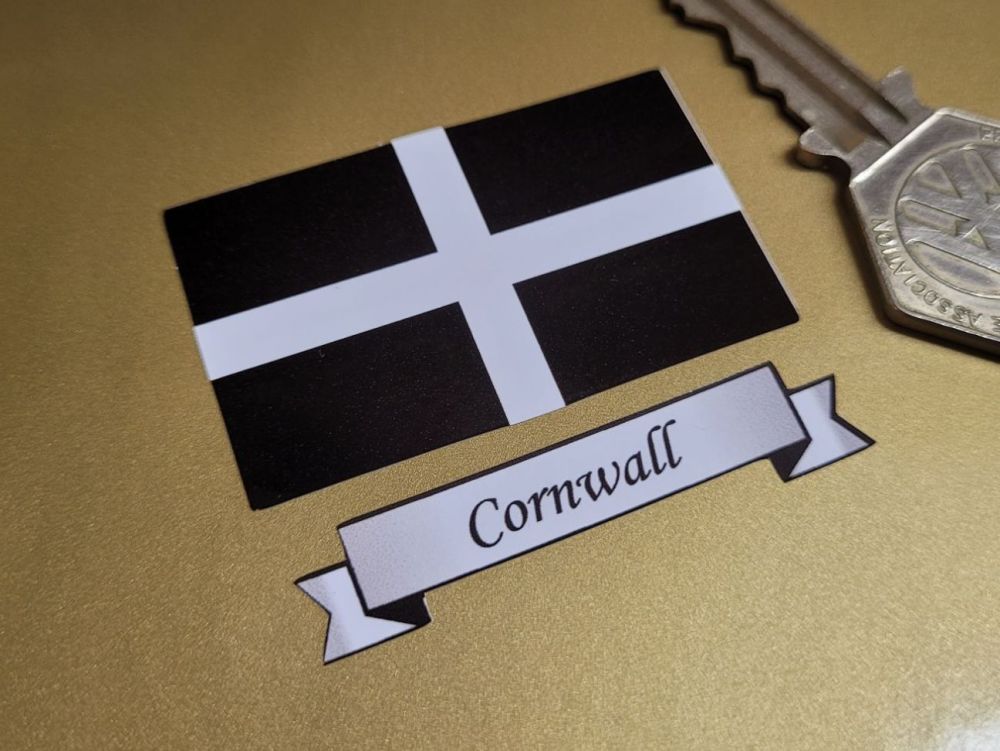 Cornwall Flag & Sash Sticker - 2"
