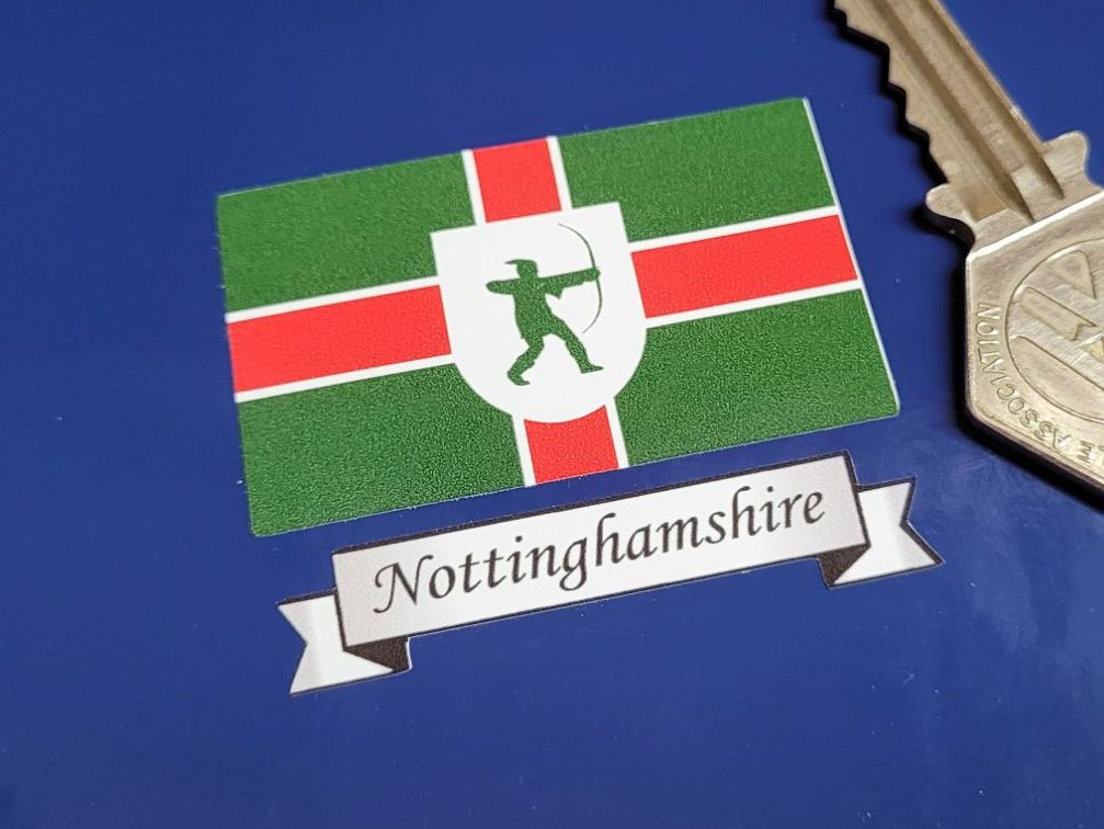 Nottinghamshire Flag & Sash Sticker - 2"