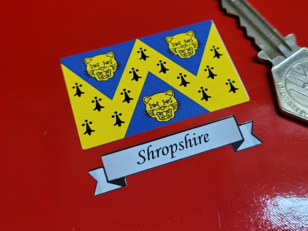 Shropshire Flag & Sash Sticker - 2"