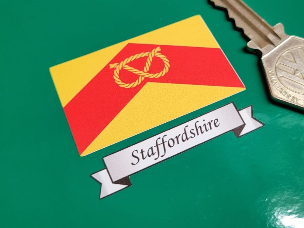 Staffordshire Flag & Sash Sticker - 2"