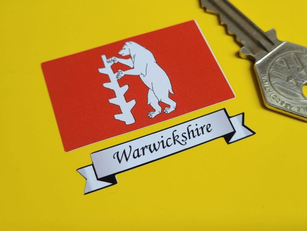 Warwickshire Flag & Sash Sticker - 2"