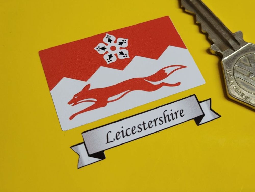 Leicestershire Flag & Sash Sticker - 2