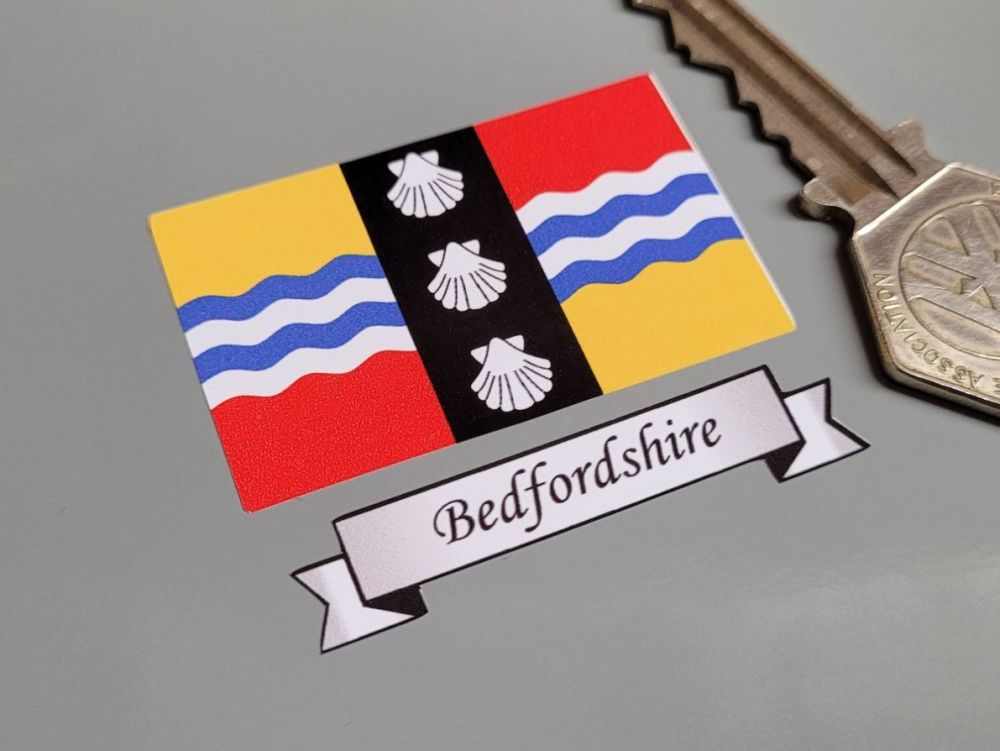 Bedfordshire Flag & Sash Sticker - 2